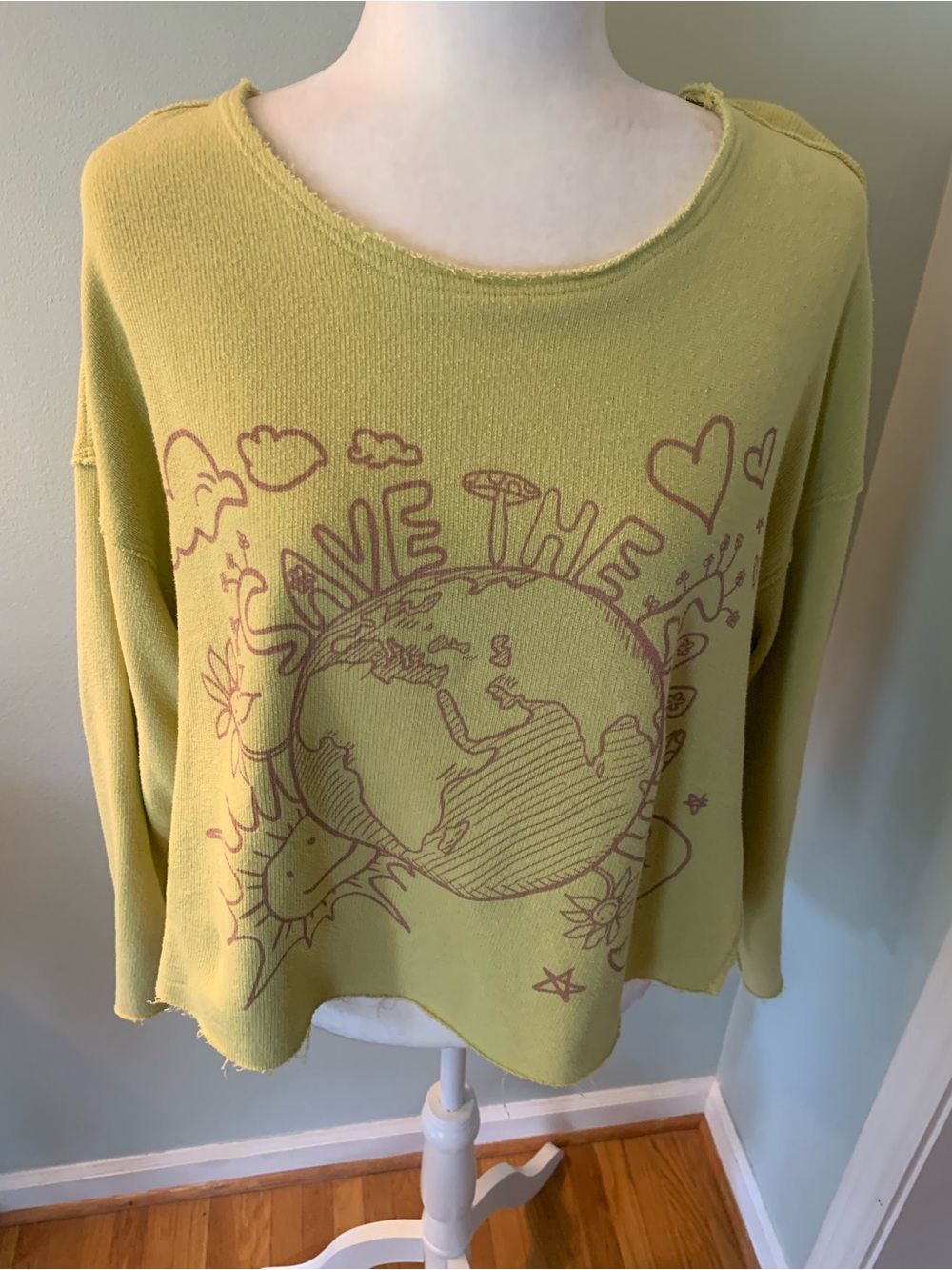 Bucket list  Eco Graphic Sweatshirt, size M - Yellow/green